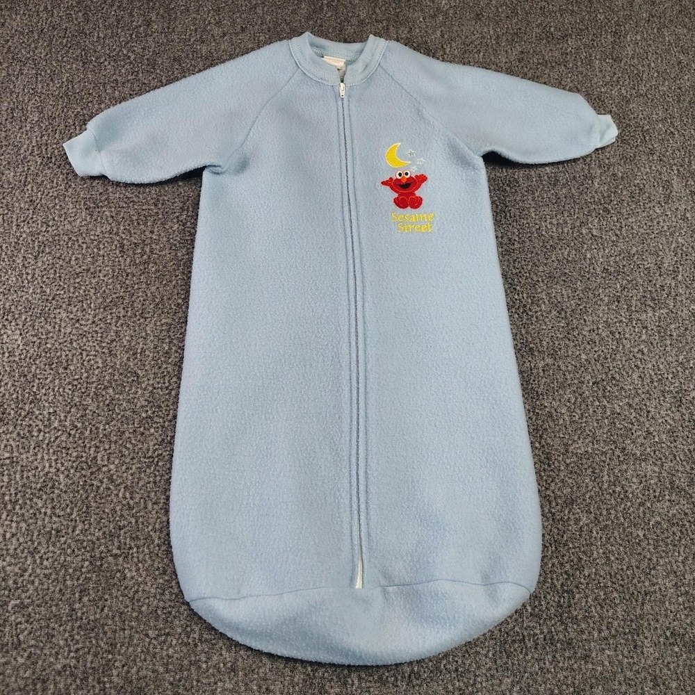 Vintage Sesame Street Elmo Blue Fleece Sleep Sack Baby Up To 19 Lbs Zip Front